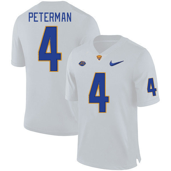Pitt Panthers #4 Nathan Peterman College Football Jerseys Stitched Sale-White